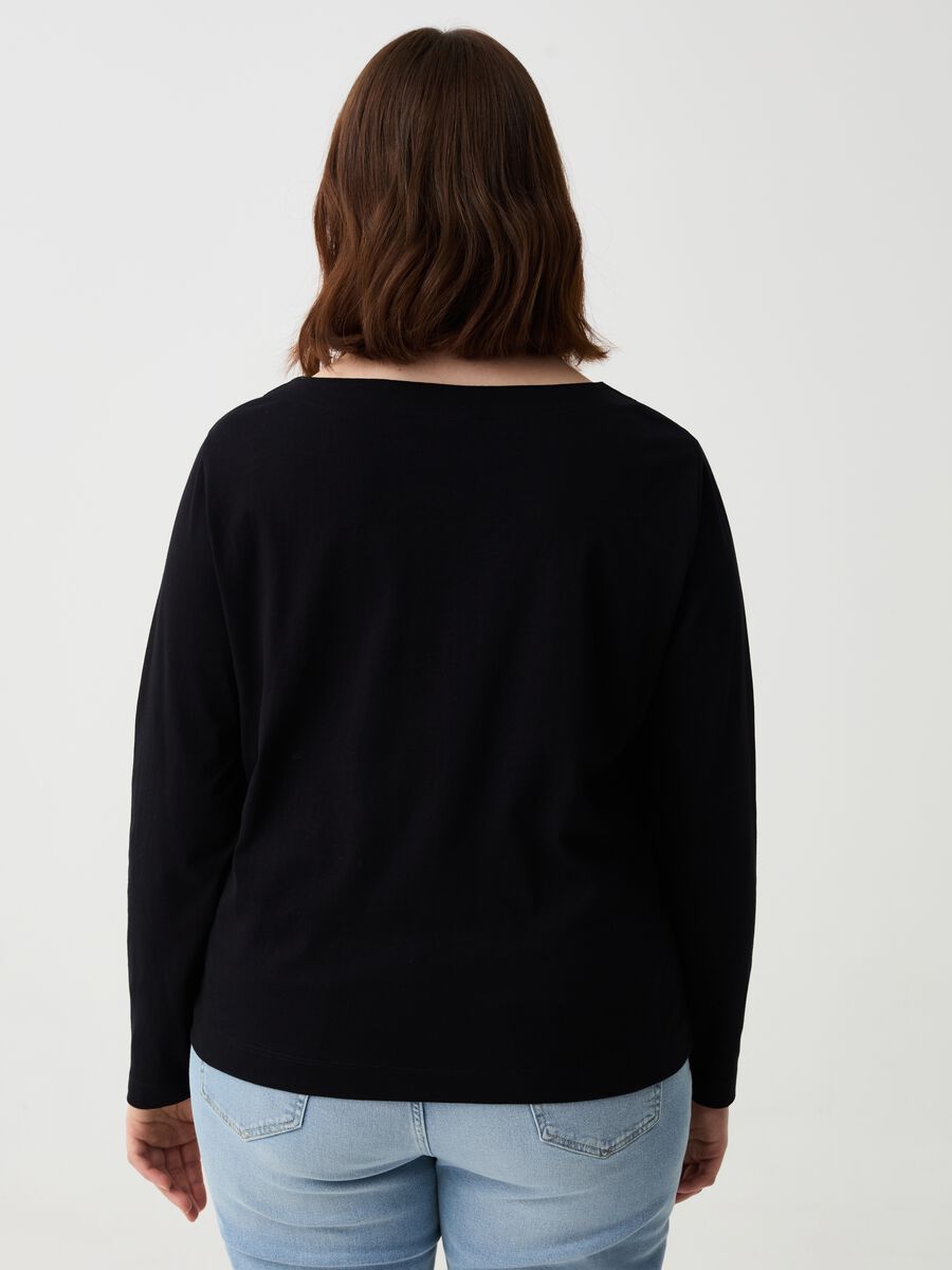 Curvy long-sleeved T-shirt with embroidery_2