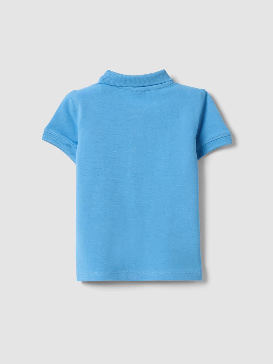 Light blue organic cotton polo shirt for boys, regular fit_1
