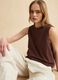 Brown cotton-blend tank top_0