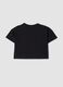 Camiseta cropped negra de algod&oacute;n el&aacute;stico con estampado para ni&ntilde;a_1
