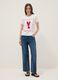 Camiseta blanca de algod&oacute;n puro con estampado frontal_1