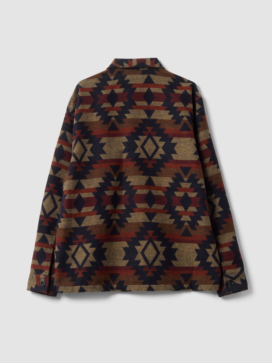 Multicolour geometric-print bowling-collar shacket, oversized fit_6