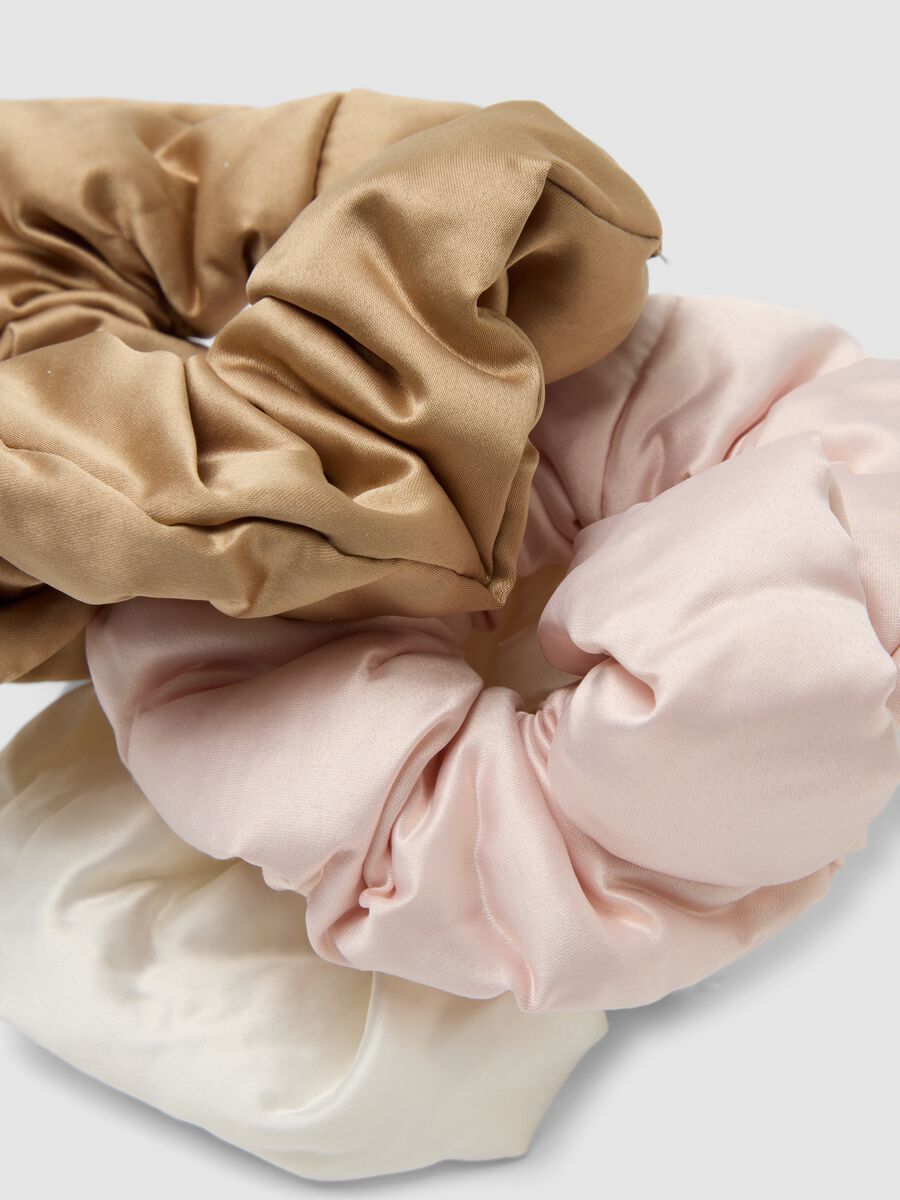 SINCERELY HAIR Chouchous en satin (lot de 3) Rose&ndash;Moka&ndash;Blanc_2