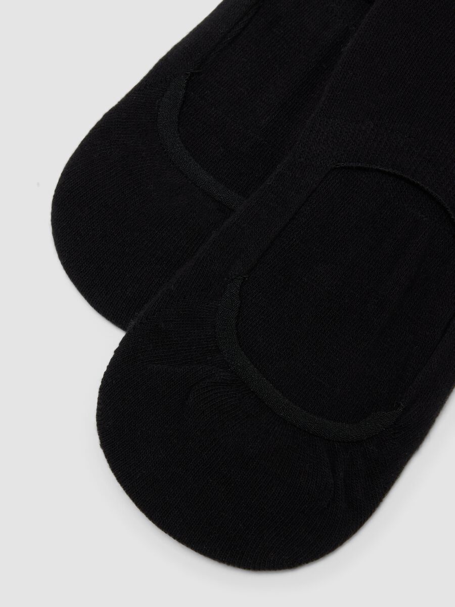 3-pack of black invisible socks in organic cotton jersey blend_1