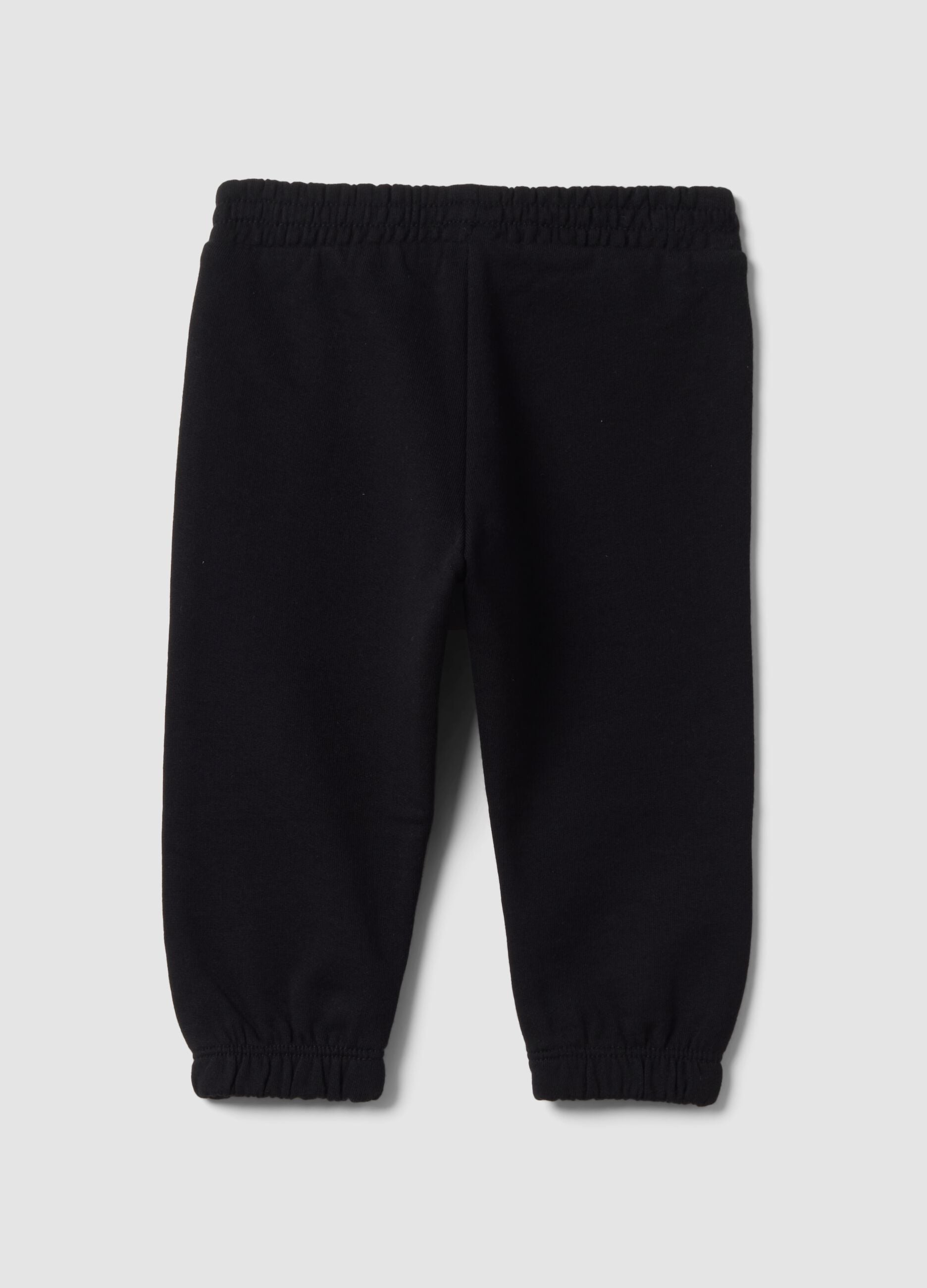 Pantaloni jogger neri in puro cotone per bimba