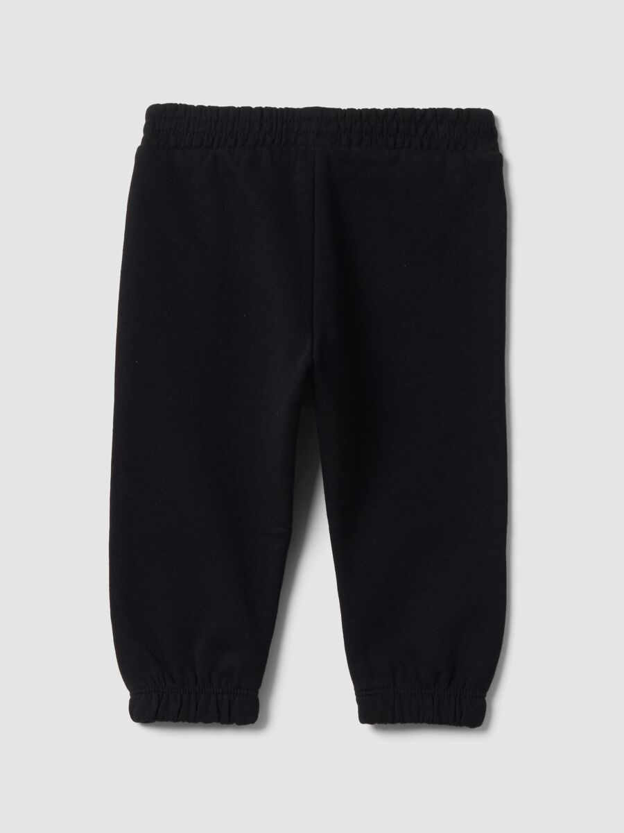 Pantaloni jogger neri in puro cotone per bimba_1