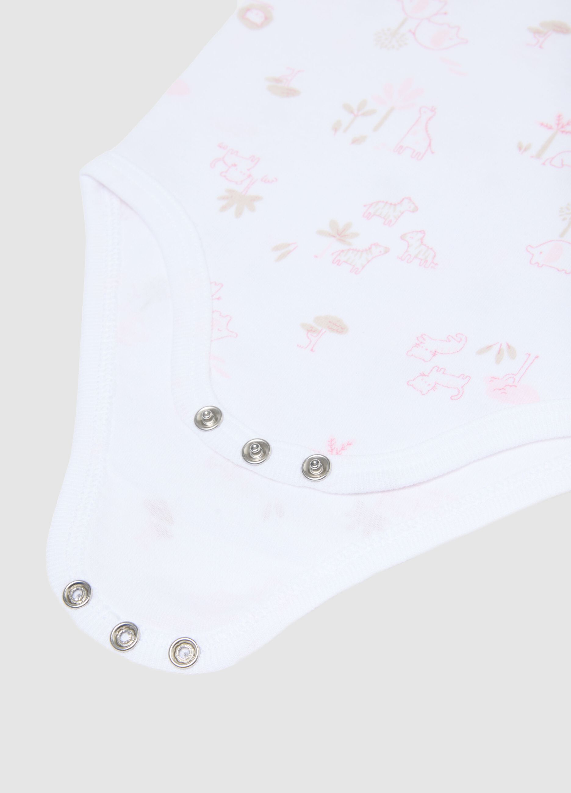 Pack of sleeveless bodysuits in pure multicolored cotton for baby girls