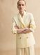 Beige double-breasted Lyocell and linen blazer, regular fit_3