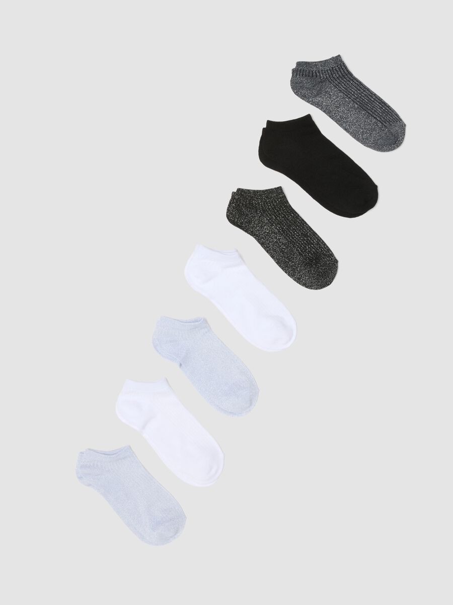 Seven-pack of multicolour ankle socks in stretch fabric_0