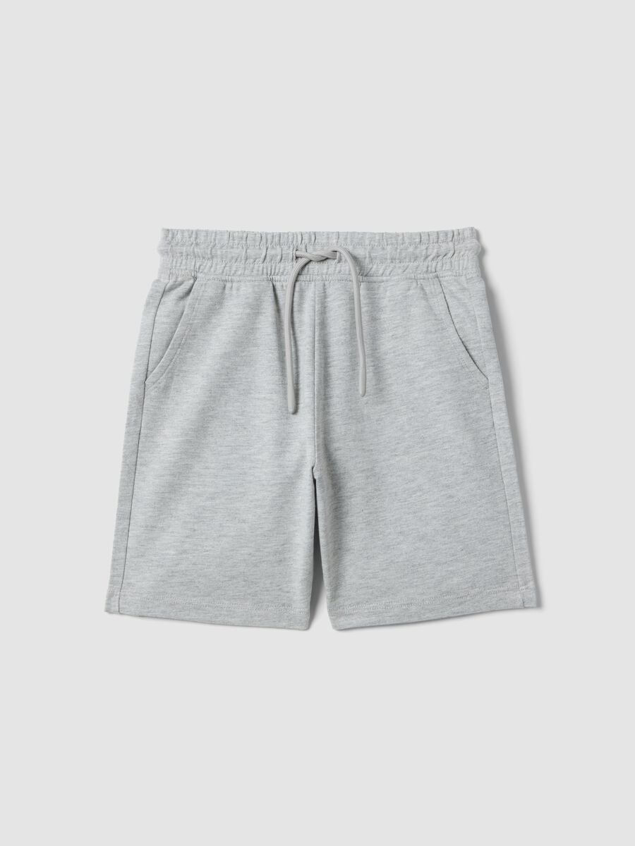 Grey pure cotton kids&rsquo; shorts, regular fit_0