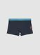 Boxer midi blu in cotone organico elasticizzato con stampa hamburger_1