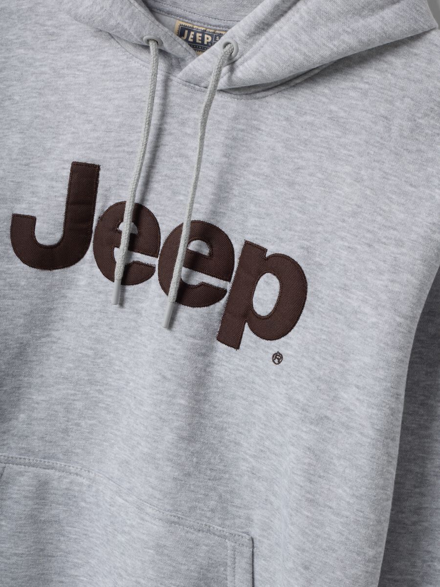 Grey cotton-blend hoodie with Jeep print, relaxed fit_1