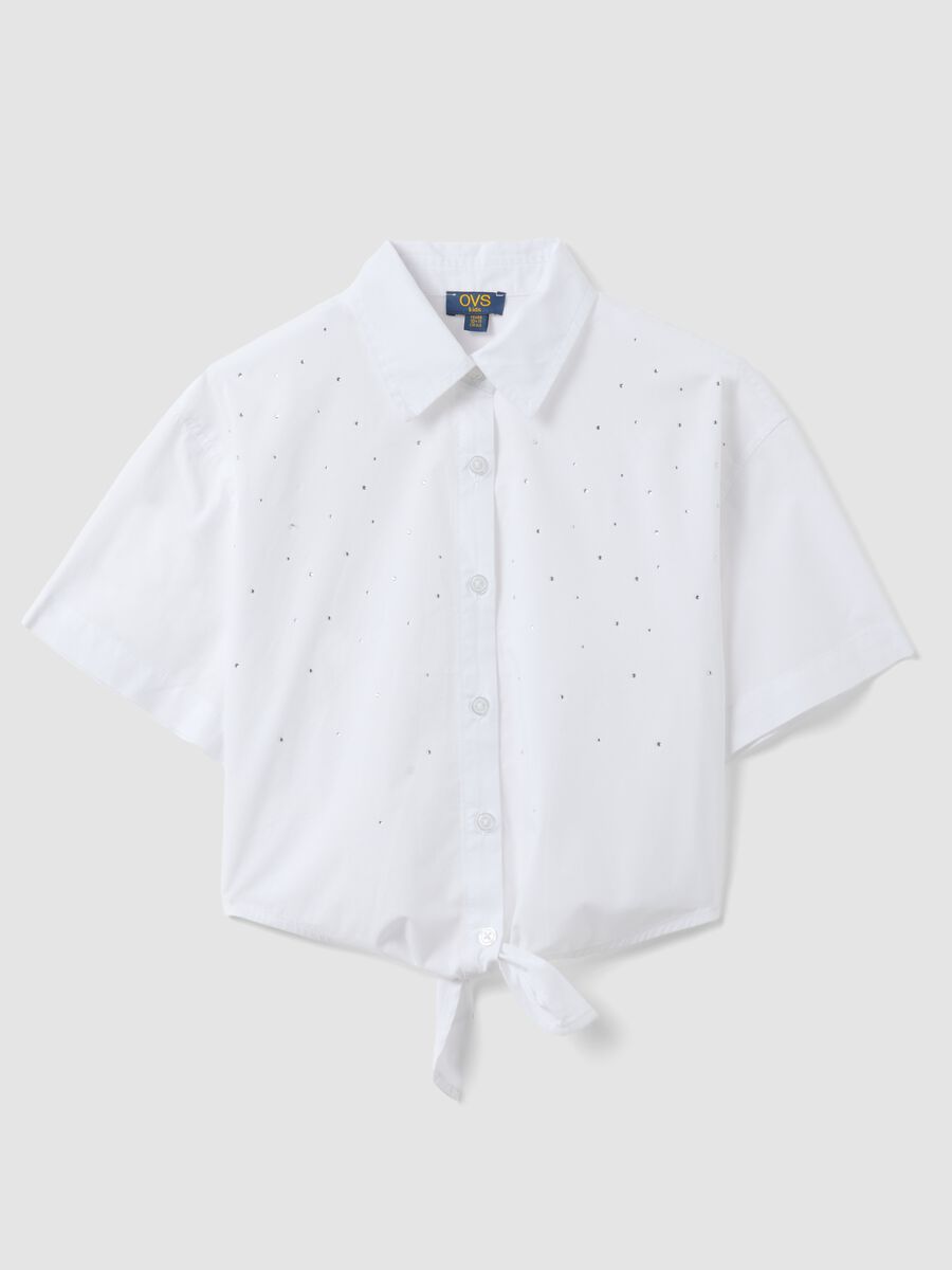 White short sleeve pure cotton regular fit shirt_3