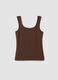 Brown fitted stretch-cotton tank top_5