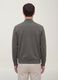 Grey full-zip piqu&eacute; sweatshirt in stretch fabric with ribbed collar_3