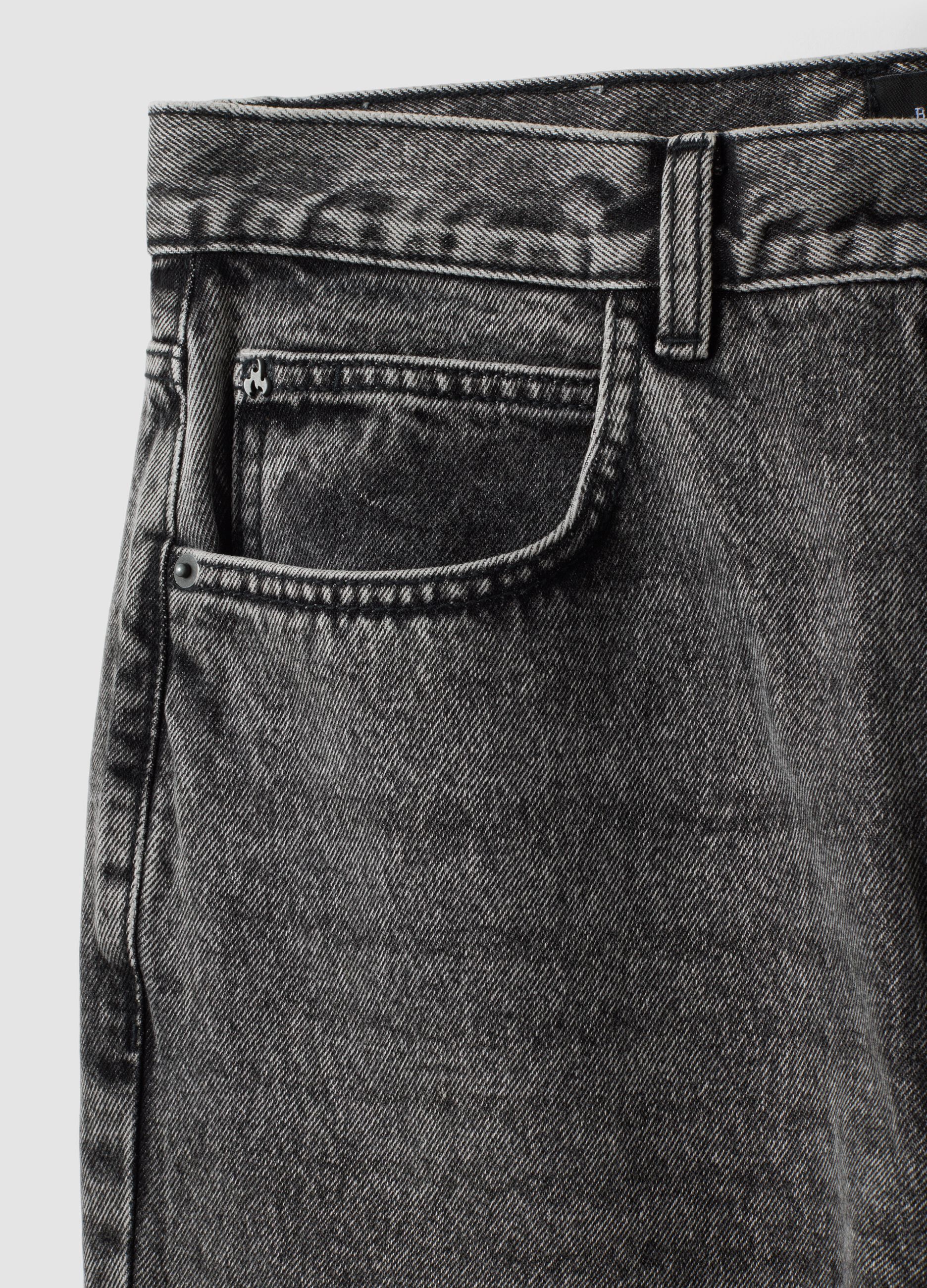 Jeans denim grigi flare fit in puro cotone