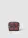Multicolour checkered cosmetic bag with hearts_0