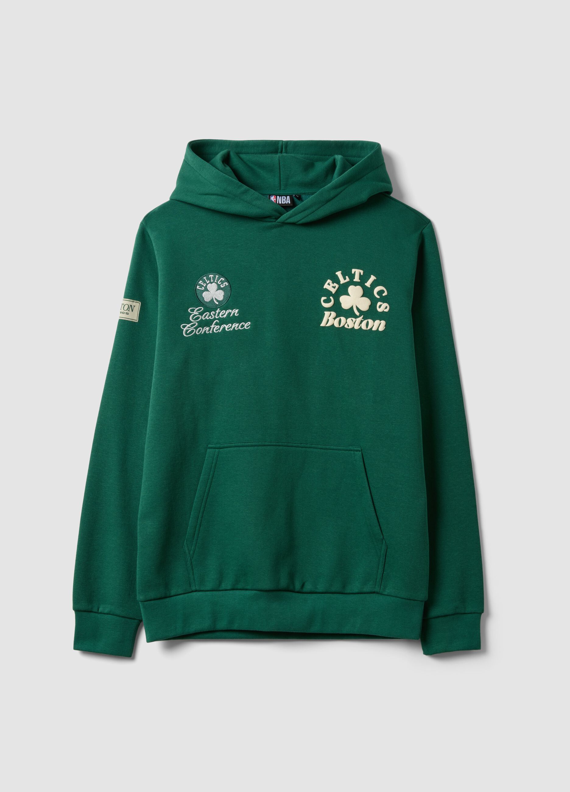 Gr&uuml;ner Hoodie aus Baumwollmix im Boston-Celtics-Design
