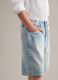 Sky-blue striped pure cotton Bermuda shorts_2