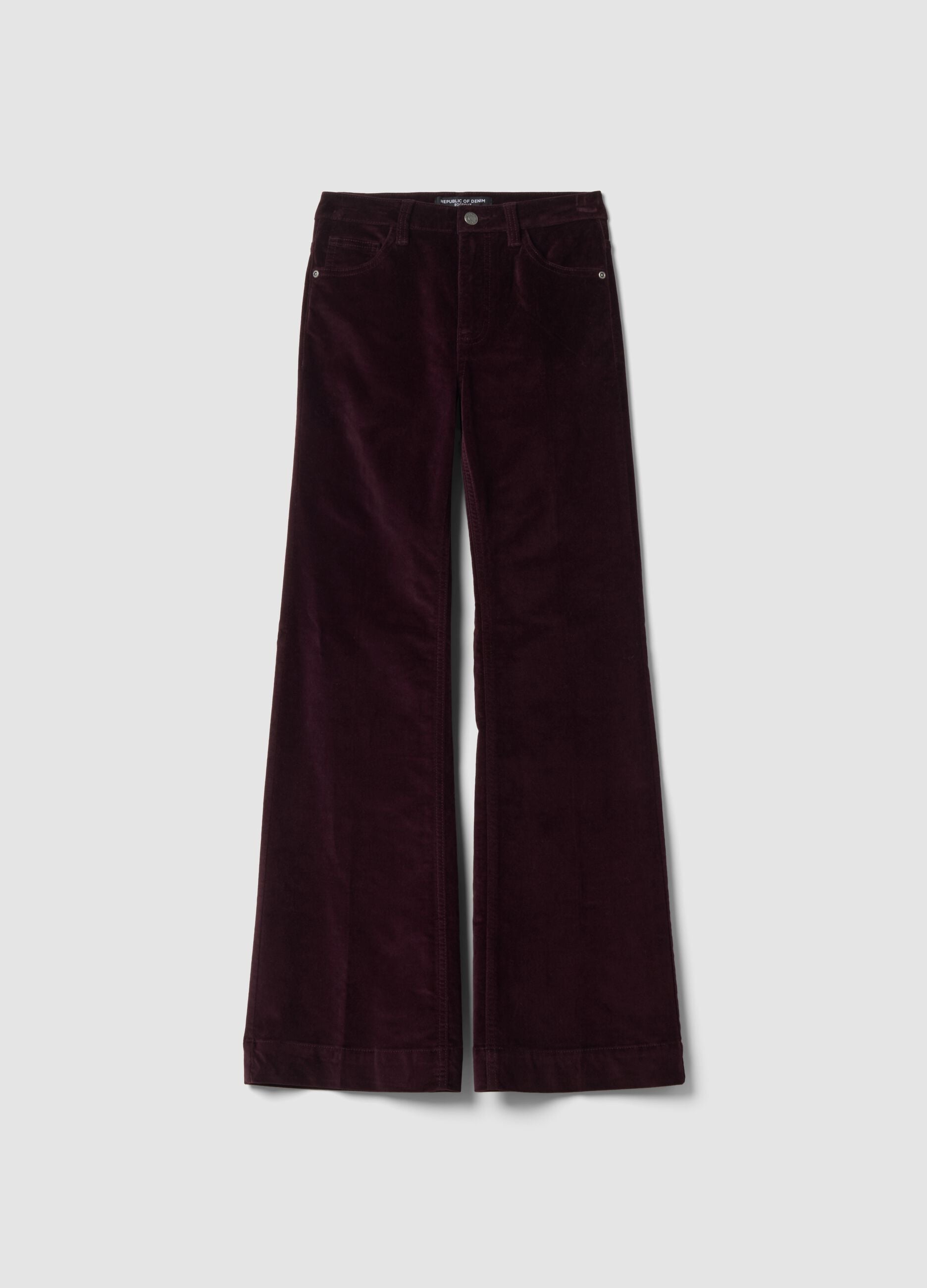Red bootcut jeans in stretch cotton