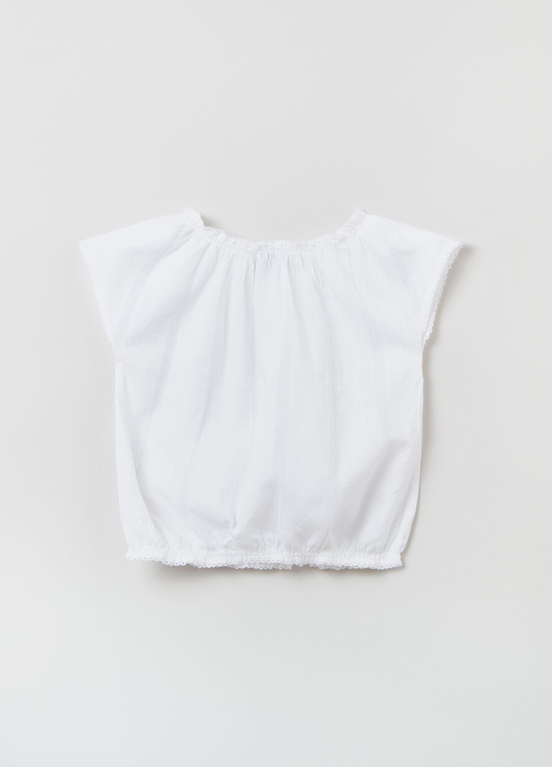 Blusa de algodón texturizado