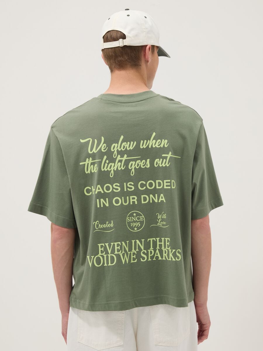 Green pure cotton short-sleeve T-shirt_3