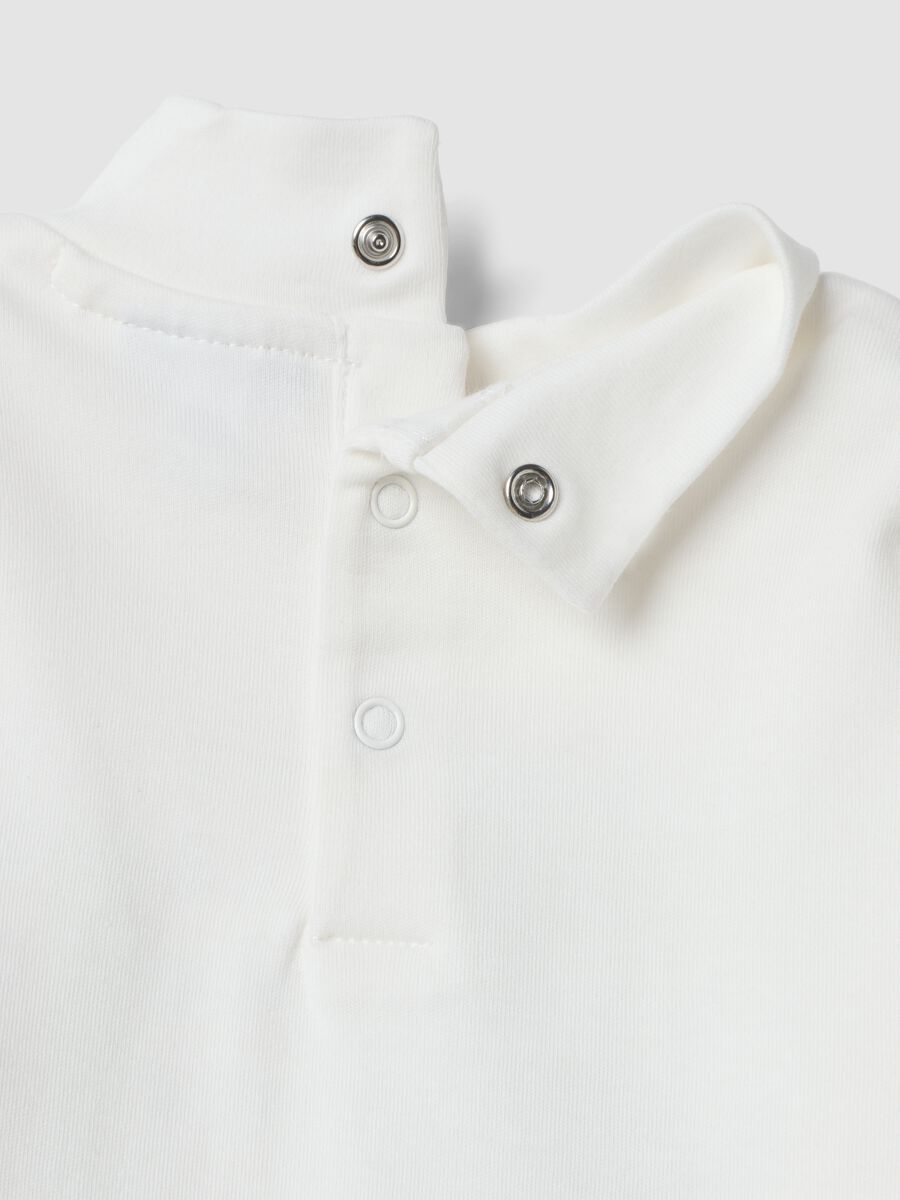 White pure organic cotton T-shirt with high neck_2