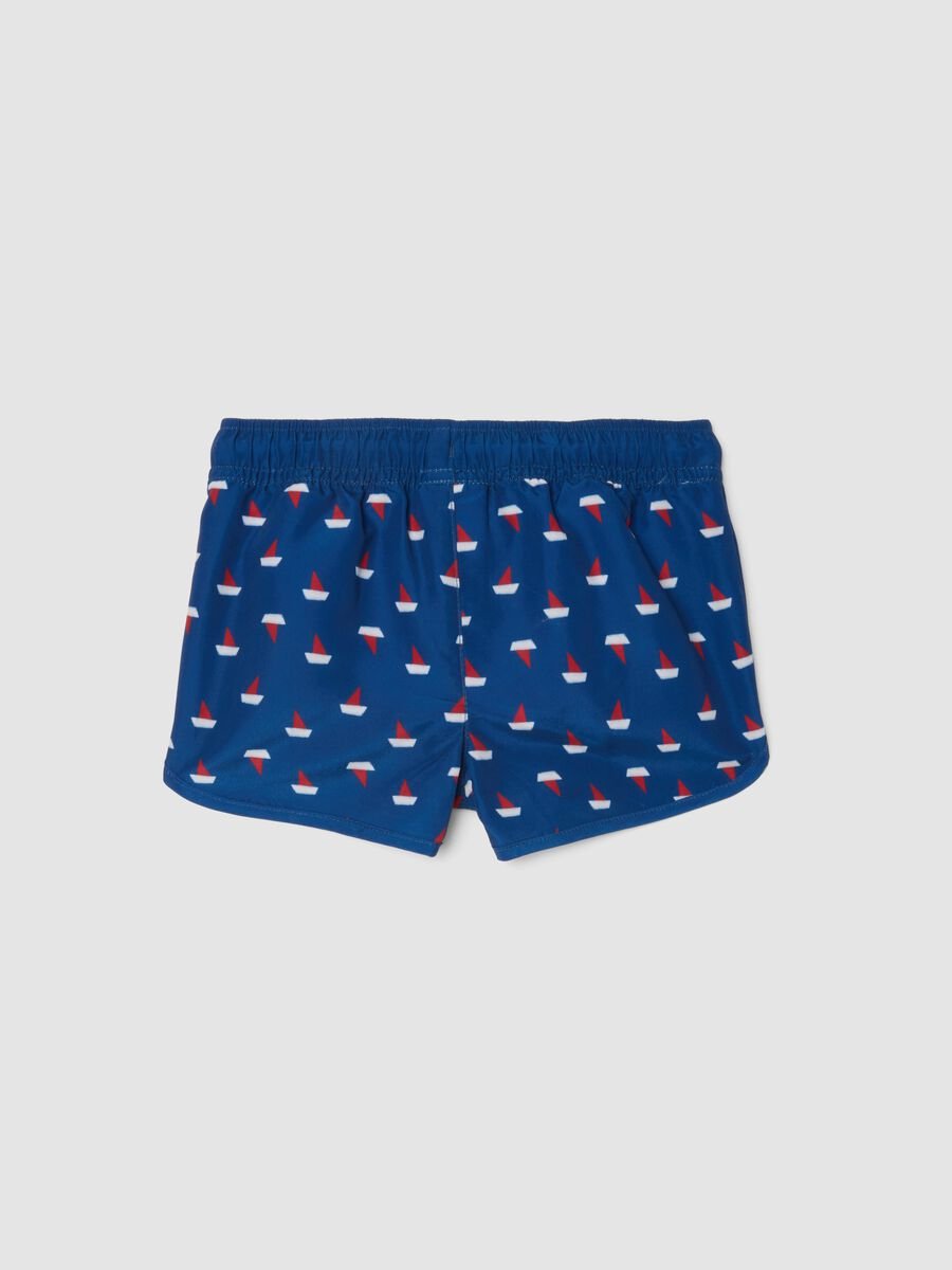 Maillot de bain boxer bleu gar&ccedil;on imprim&eacute; petits bateaux_1