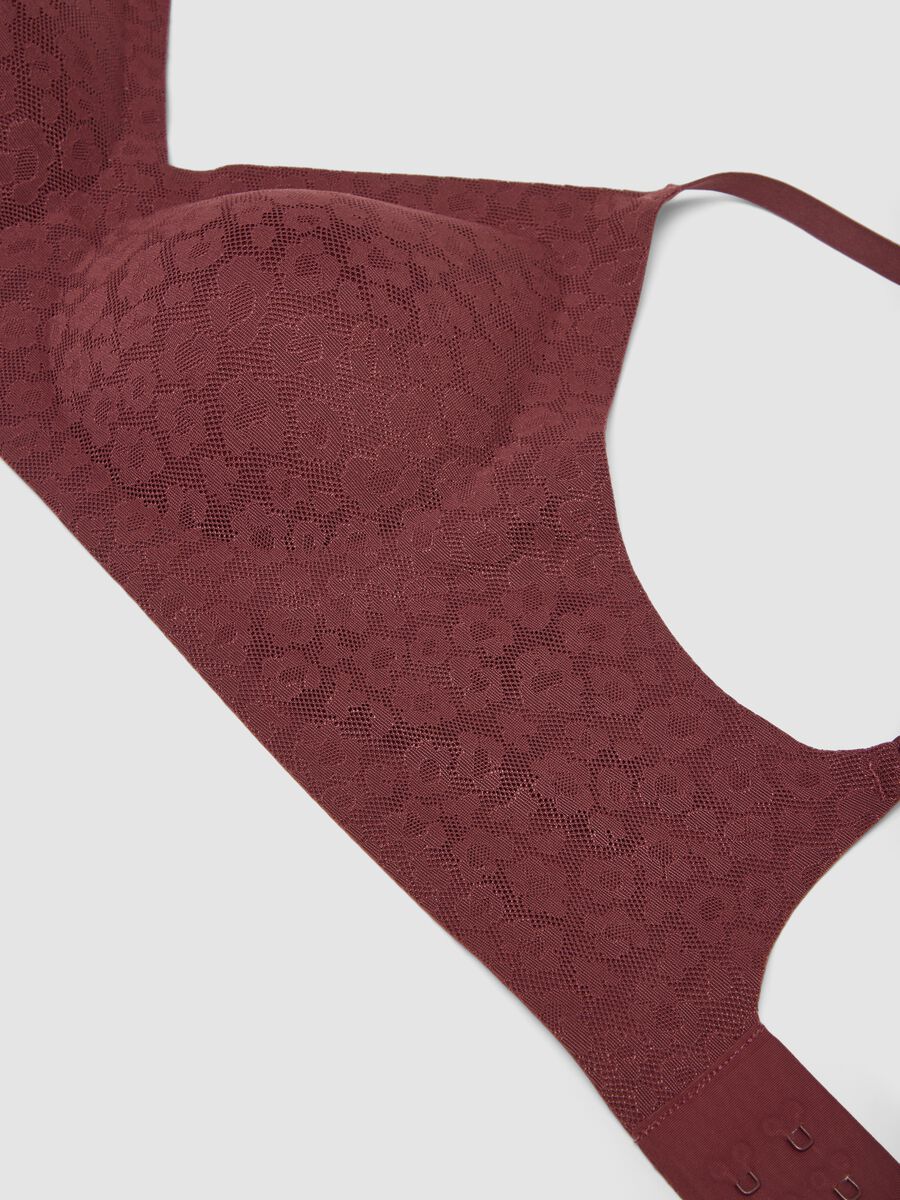 Red lace stretch-fabric bralette bra_1