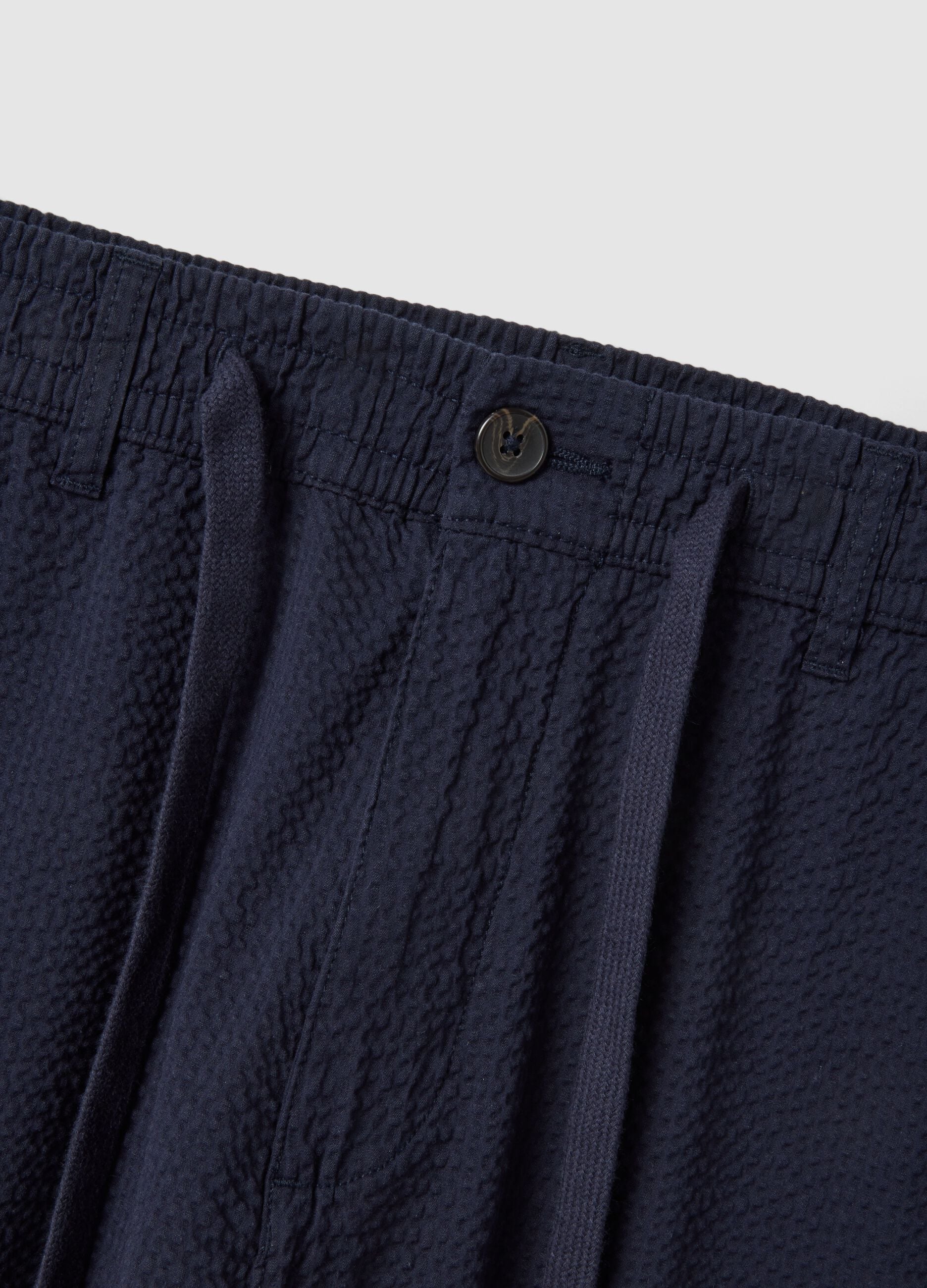 Regular fit blue stretch cotton chino trousers