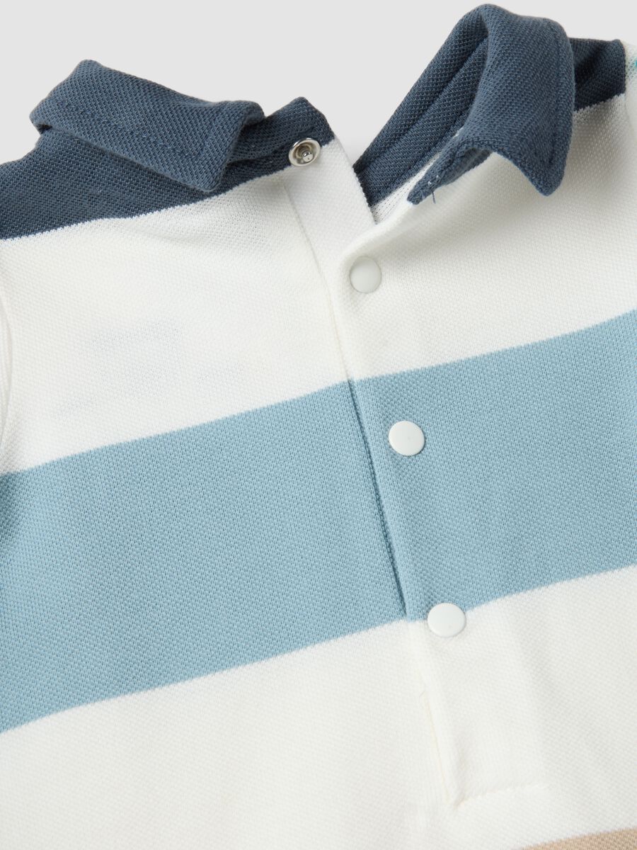 Ranita de algod&oacute;n puro con rayas multicolores para reci&eacute;n nacido_3