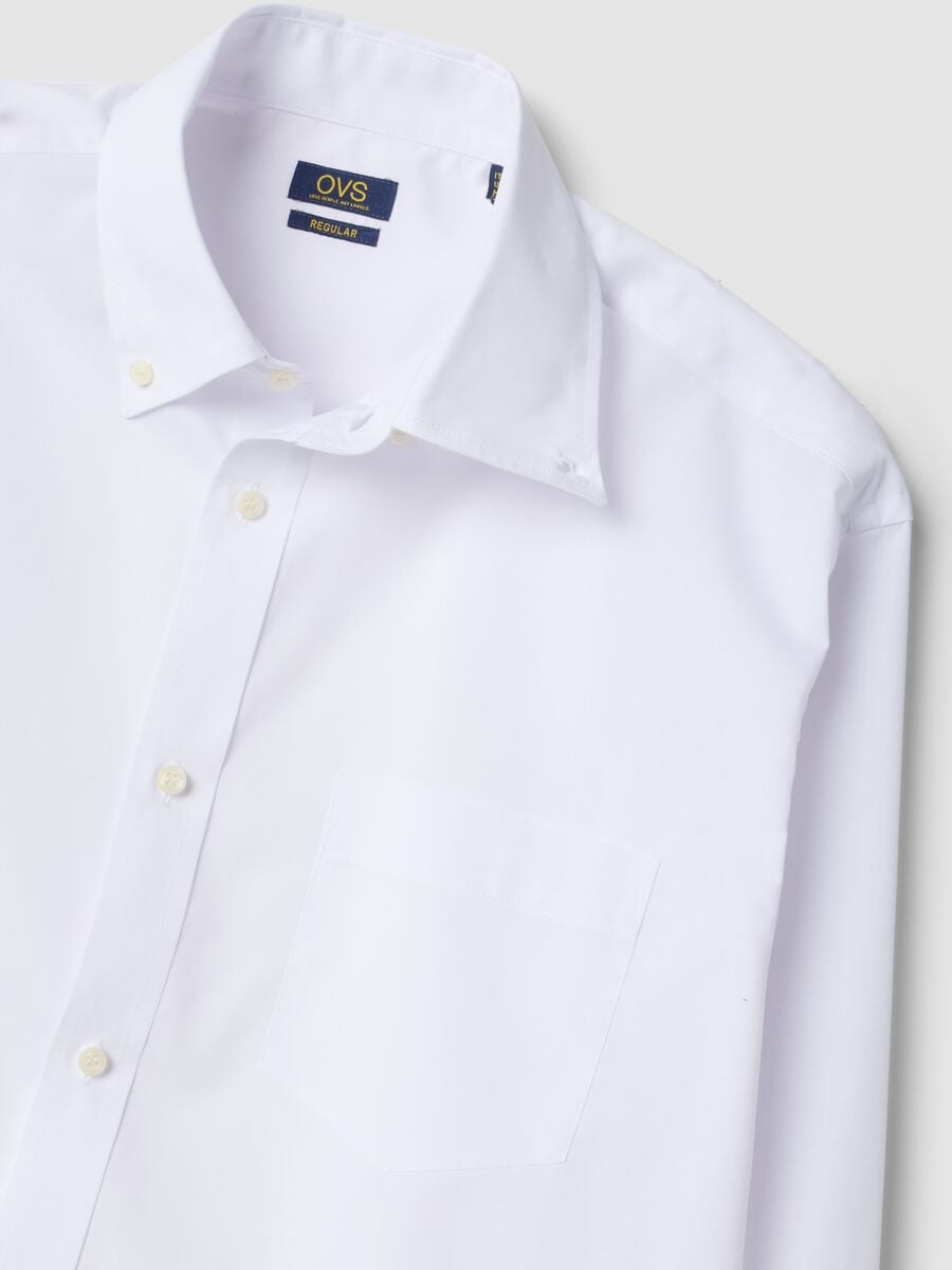 White regular-fit shirt with button-down collar, Easy Iron_5