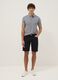 Grey short-sleeved polo shirt in pure cotton_1
