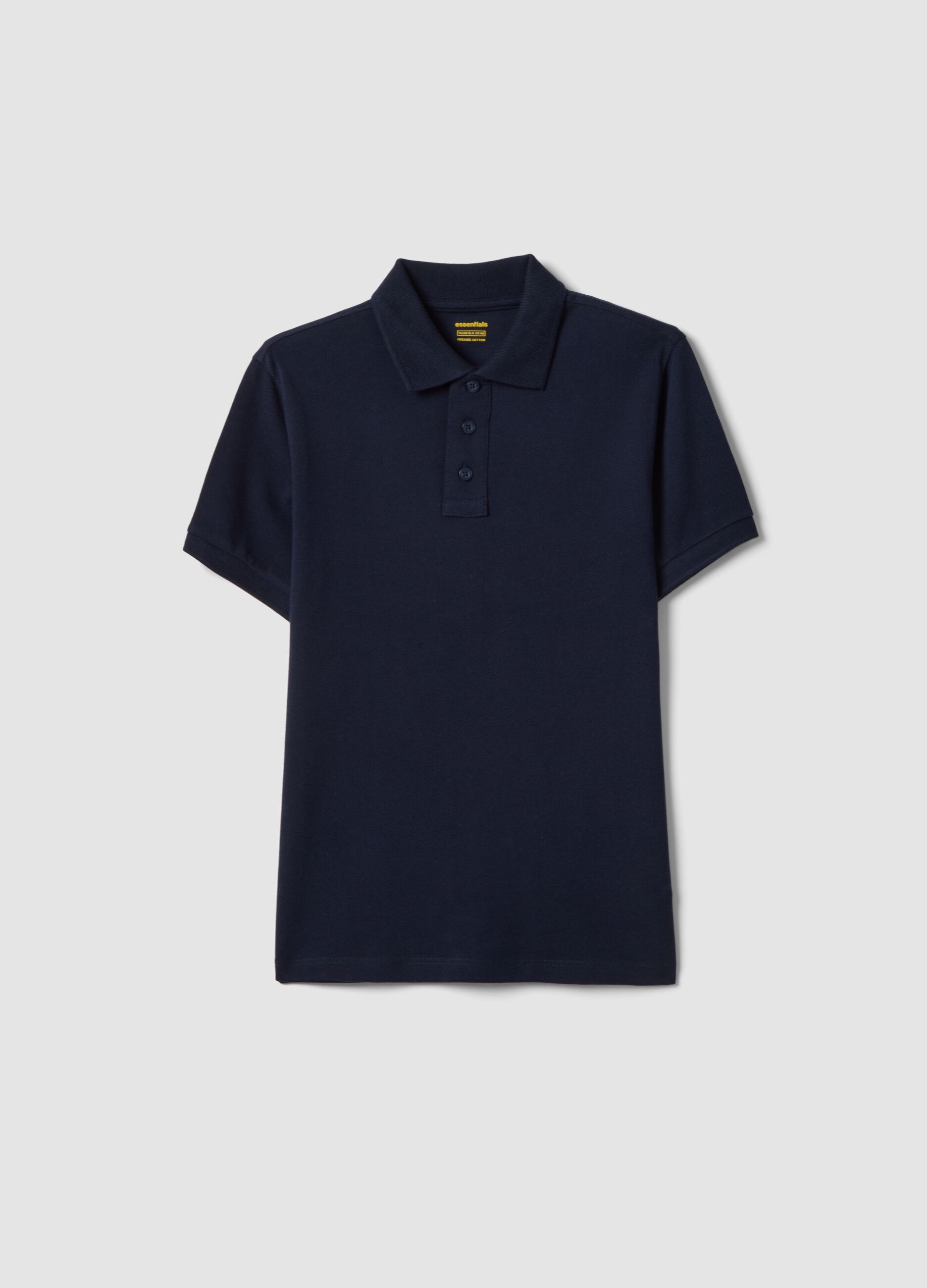 Boys&rsquo; blue organic pure cotton polo shirt, regular fit