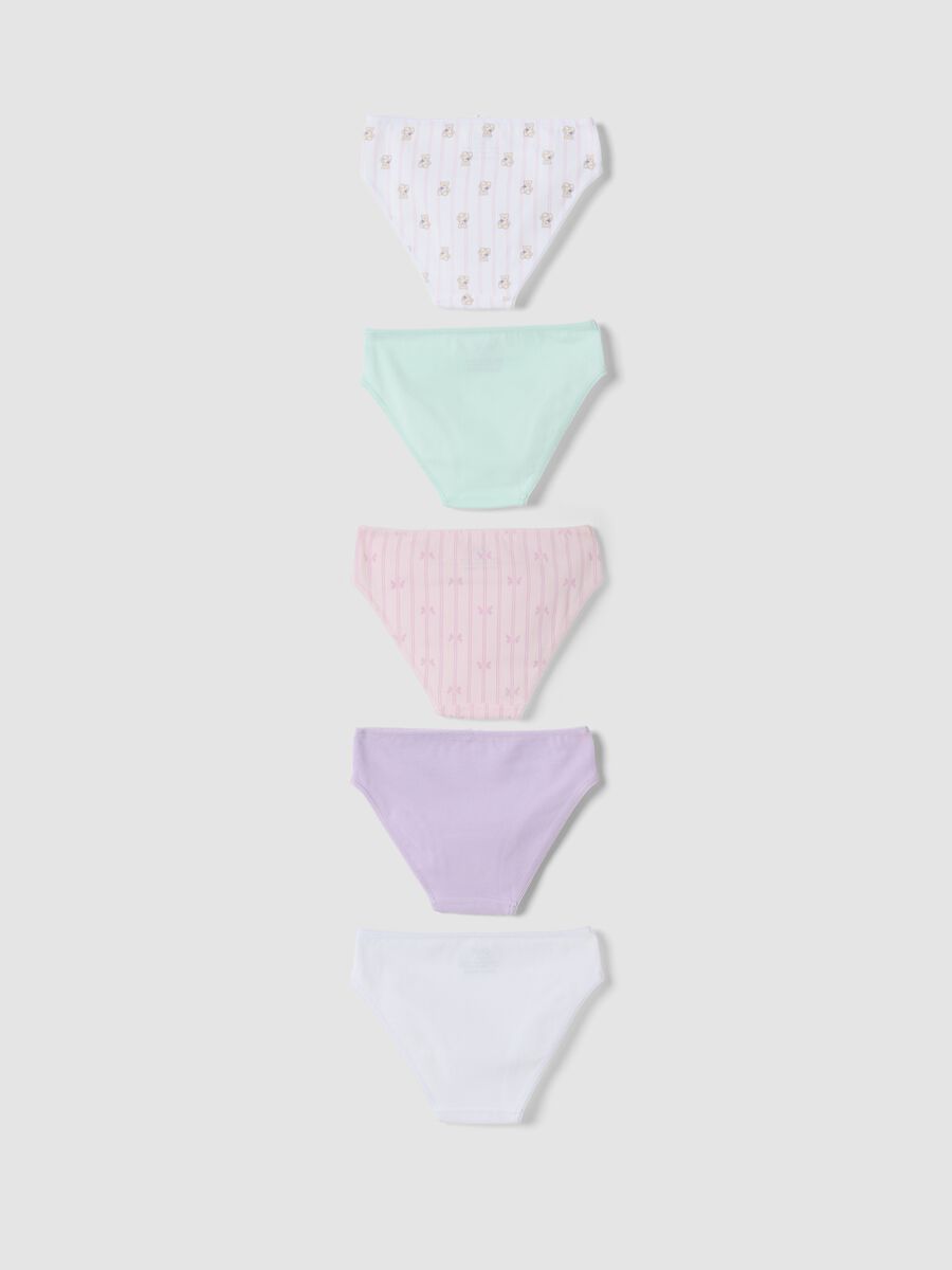 Multipack di cinque slip multicolor in cotone organico elasticizzato_1