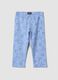 Leggings skinny azul-claro em algod&atilde;o el&aacute;stico para menina com estampados_0