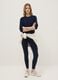 Blaue Slim Fit Stretch-Baumwoll-Leggings_0