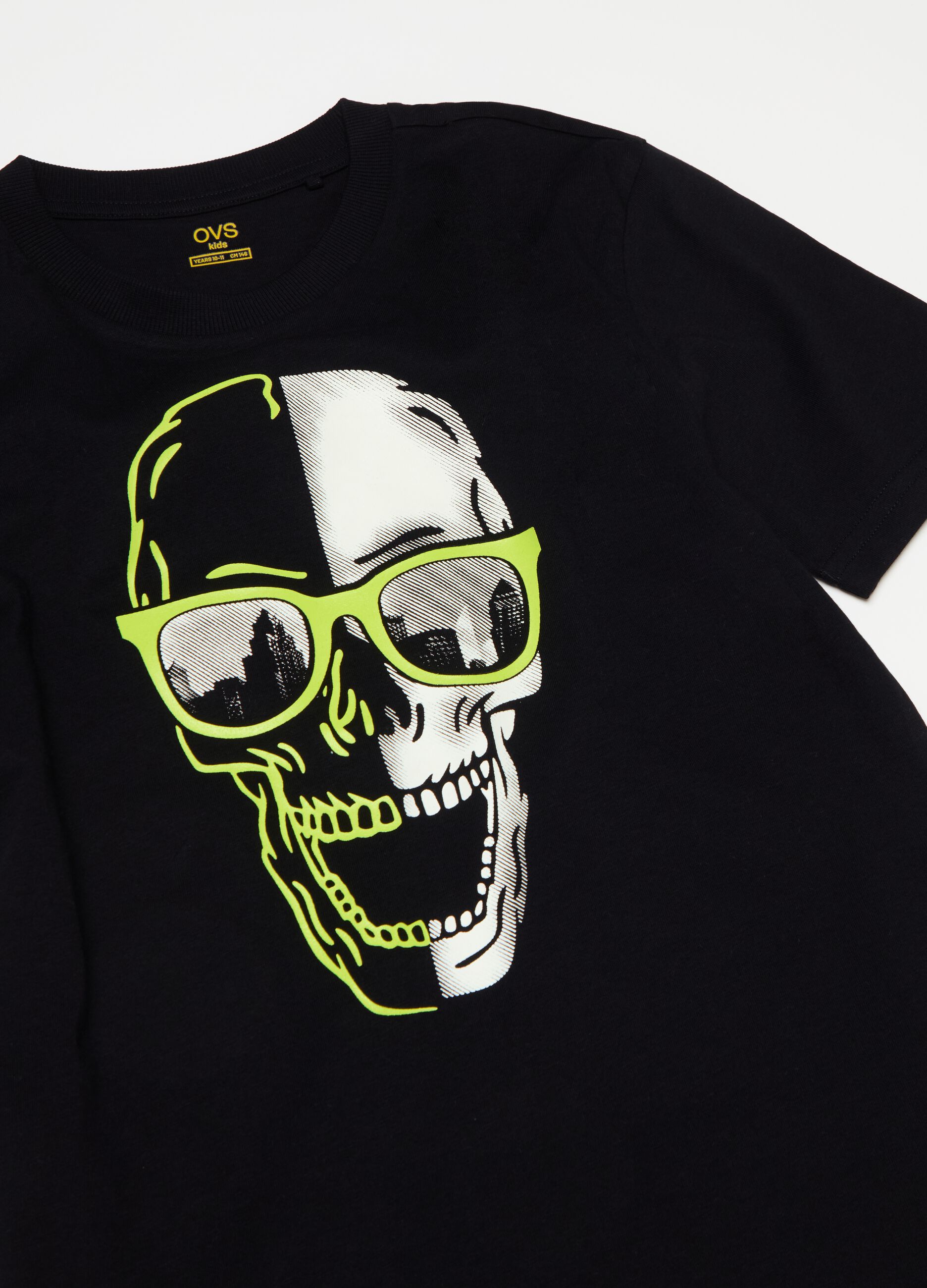 Cotton T-shirt with skull print