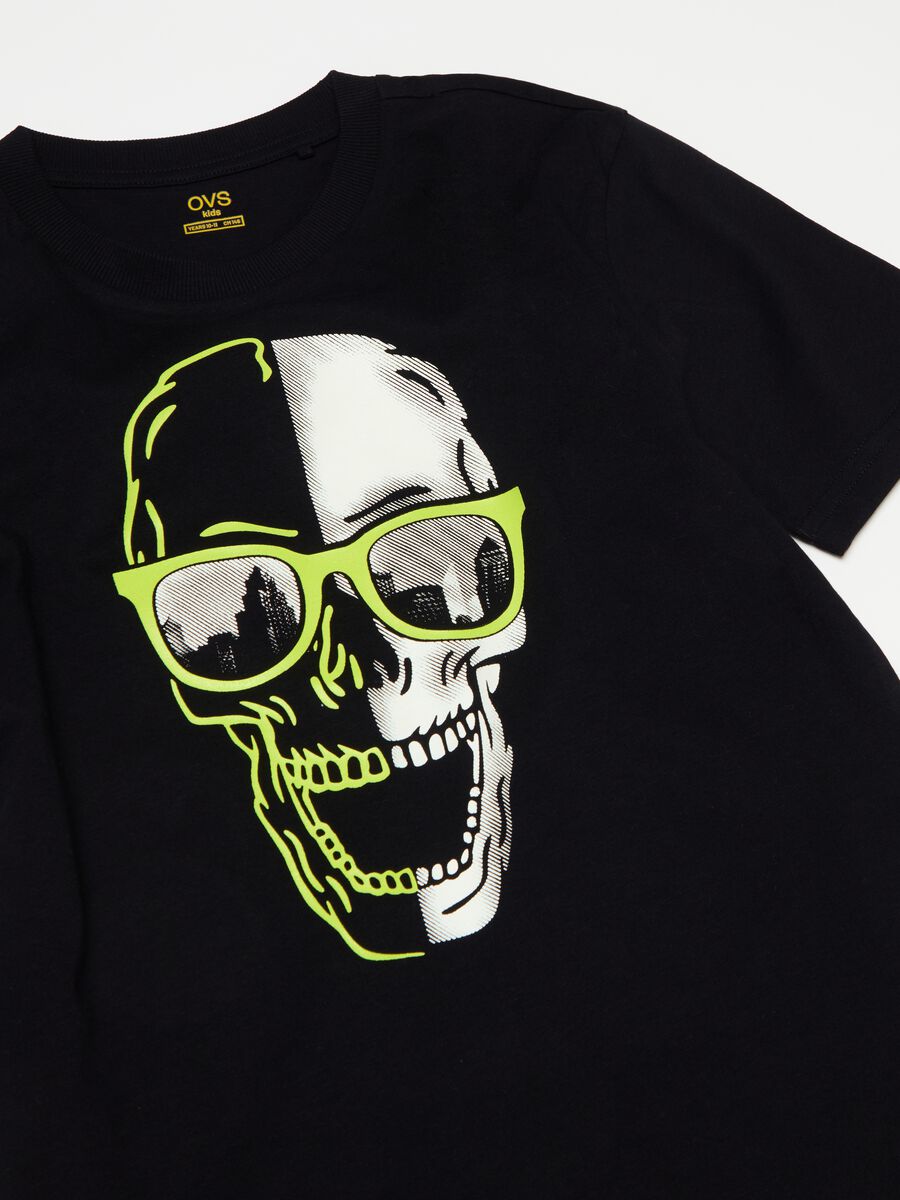 Cotton T-shirt with skull print_2