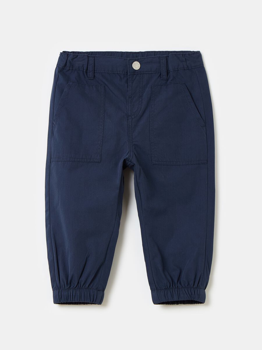 Trousers with elasticated ankles_0