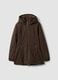 Brown stretch-fabric parka with hood, regular fit_4