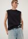Black pure cotton regular-fit tank top_0