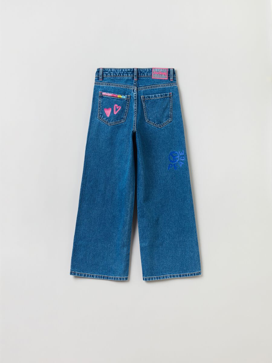 Straight-fit jeans with embroidery and print_1