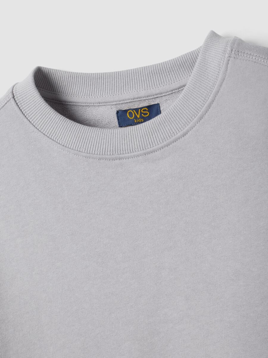 Graues Sweatshirt aus reiner Baumwolle mit Rundhalsausschnitt f&uuml;r Jungen, Relaxed Fit_2
