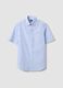 Light blue short-sleeve shirt with button-down collar_4