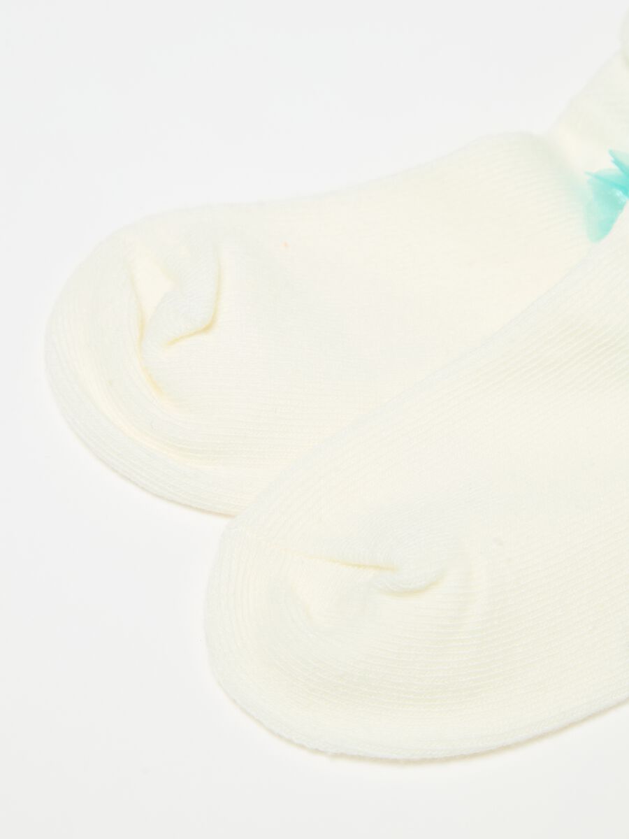Calcetines cortos de algodón orgánico con flor_1