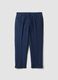 Blue pure cotton carrot-fit chino trousers_0