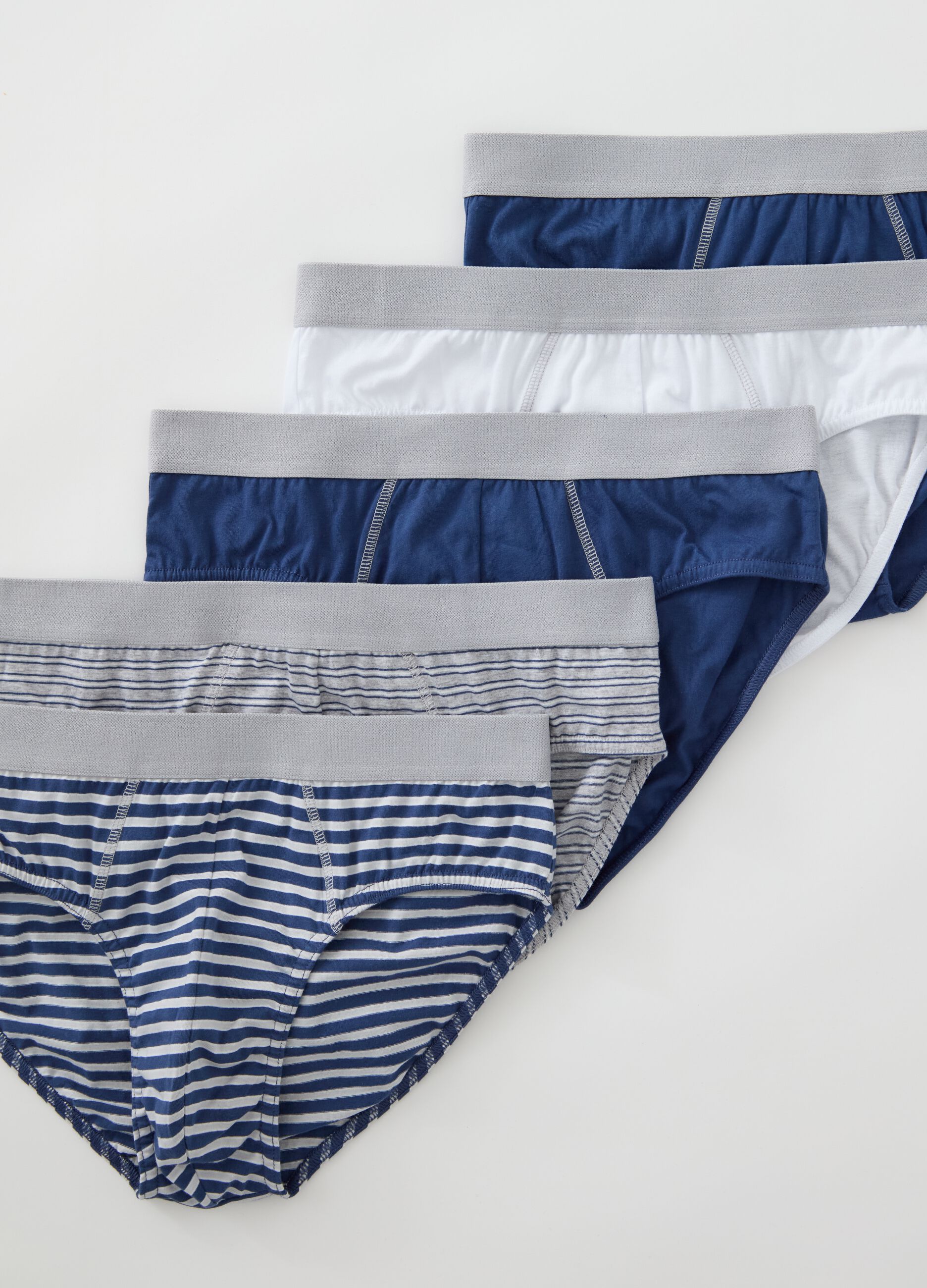 Five-pack organic cotton briefs with pattern