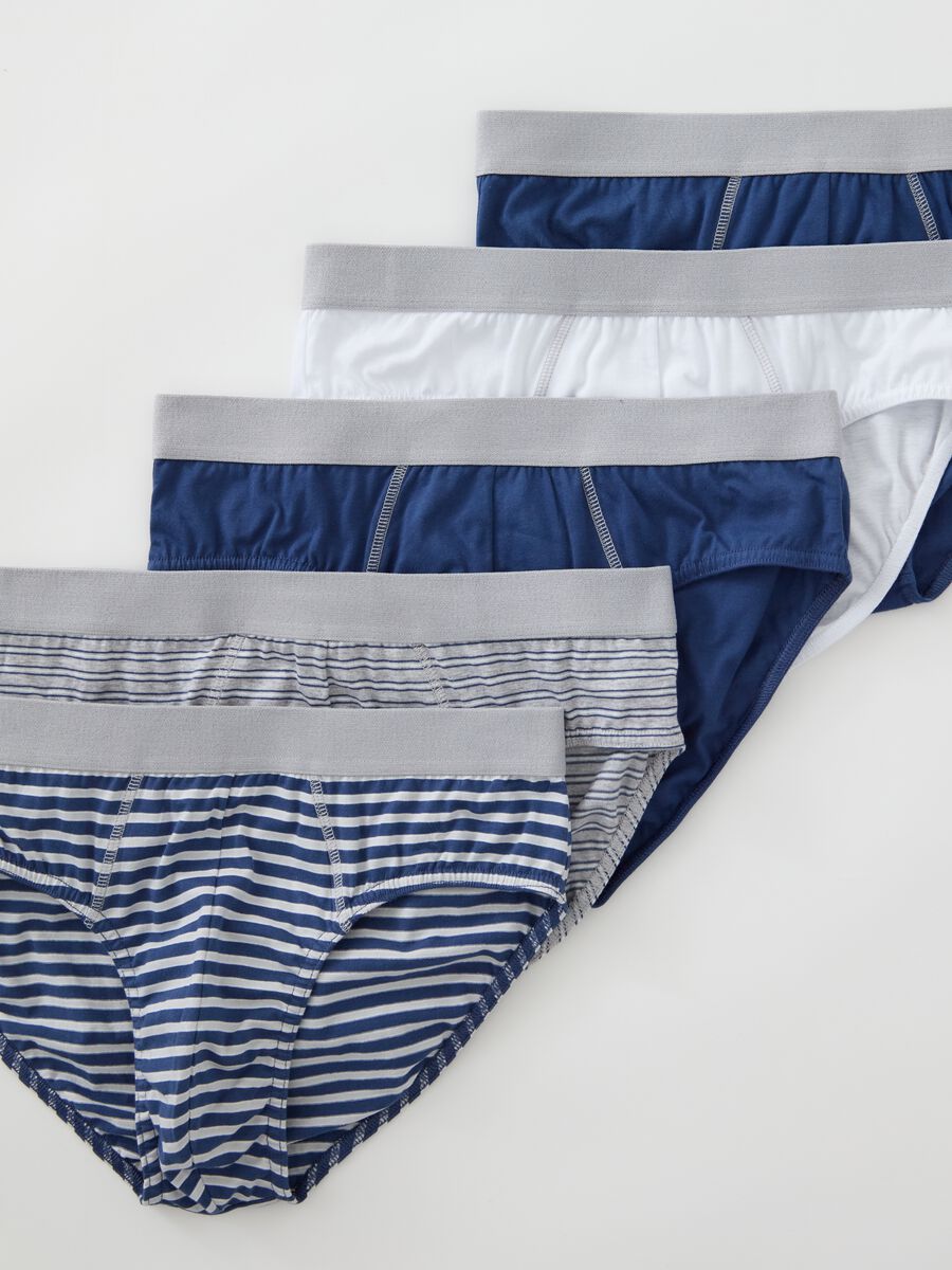 Five-pack organic cotton briefs with pattern_3