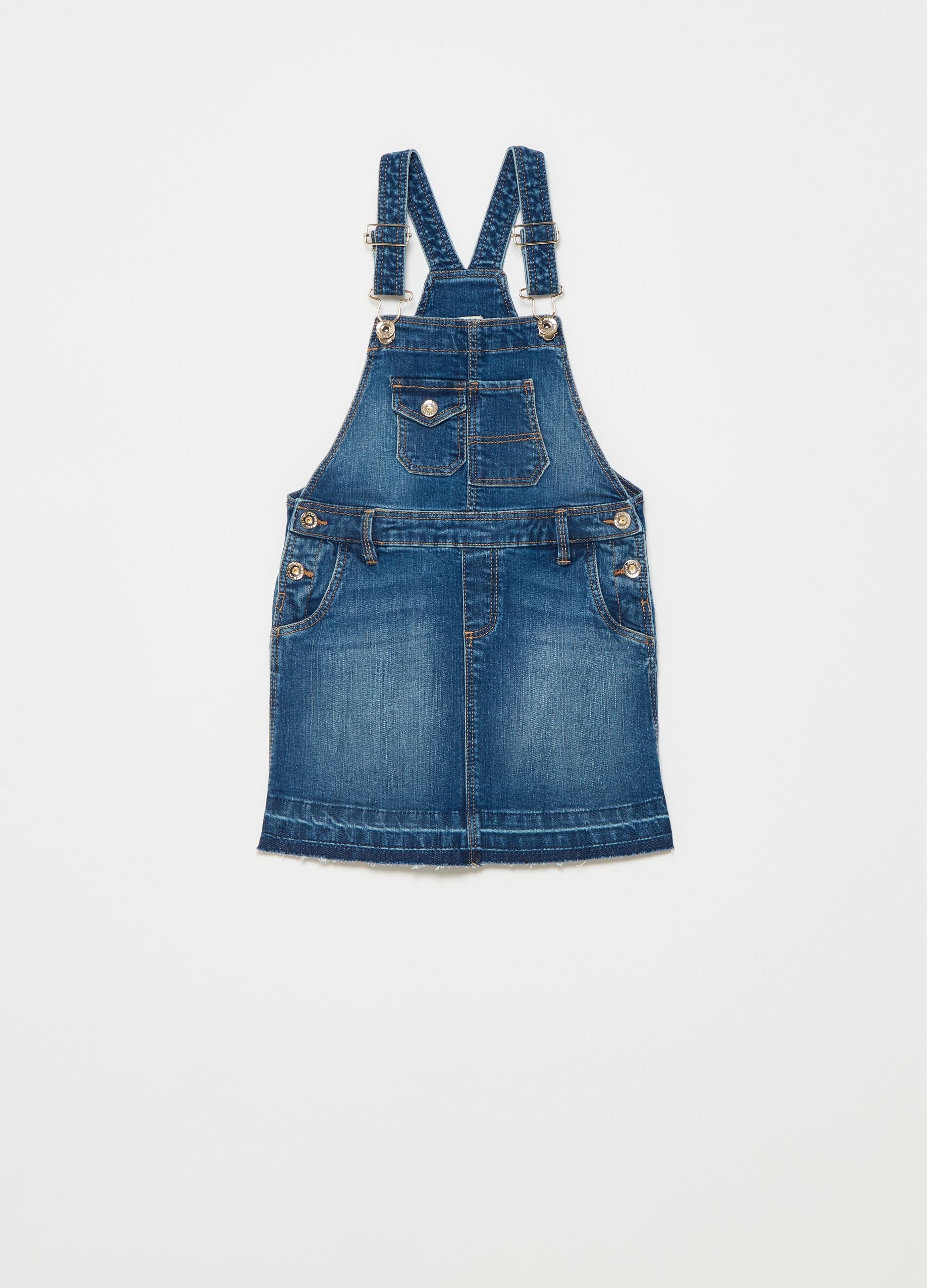 Denim dungarees with pockets